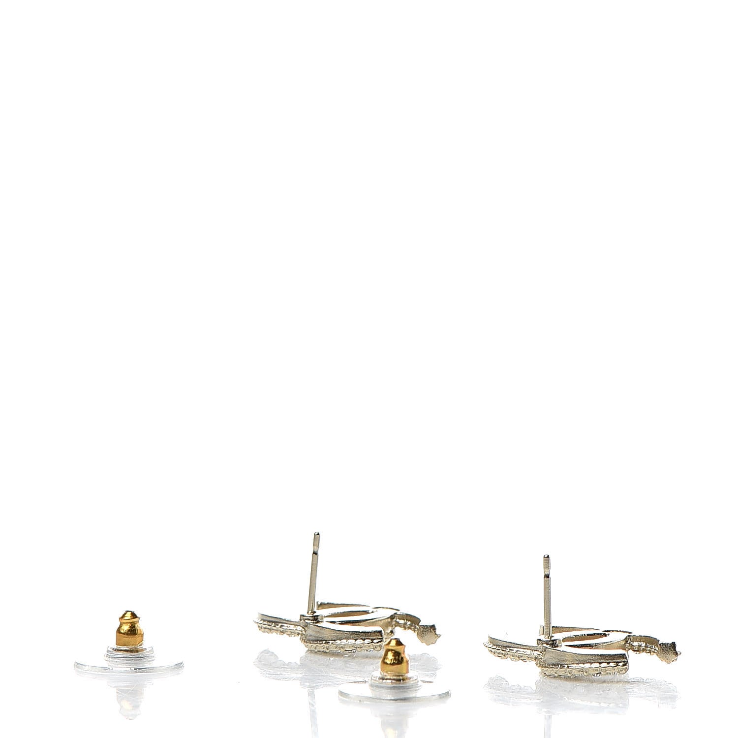 Chanel Crystal CC Earrings Gold 3 of 5