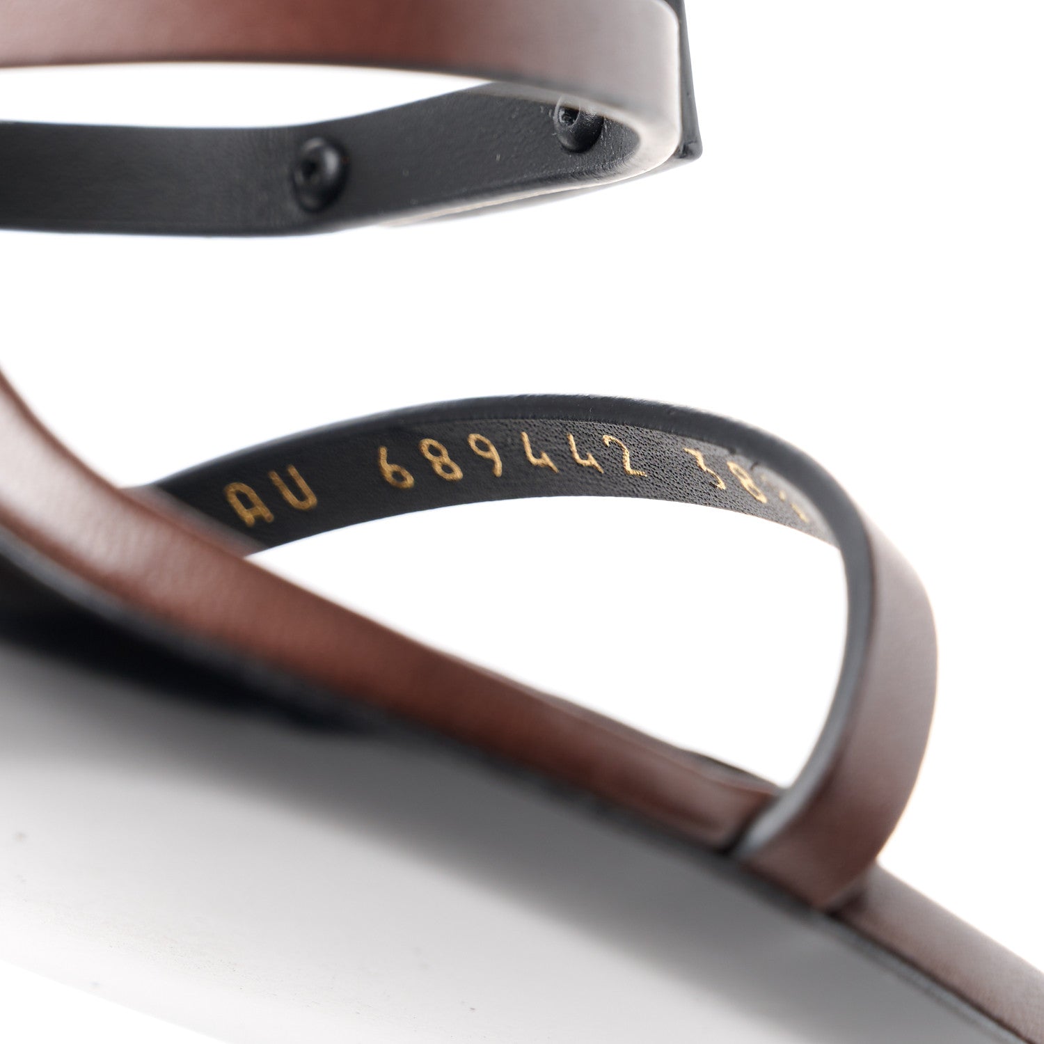 Saint Laurent Calfskin Cassandra 100 Sandals 38.5 Brown 8 of 9