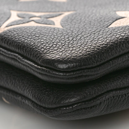 Louis Vuitton Empreinte Monogram Giant Double Zip Pochette Black Cream 8 of 11