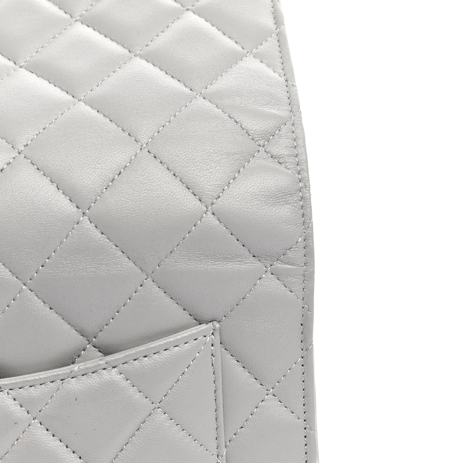 Chanel Lambskin Quilted Wallet On Chain WOC Grey 13 of 14