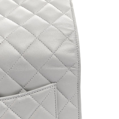 Chanel Lambskin Quilted Wallet On Chain WOC Grey 13 of 14