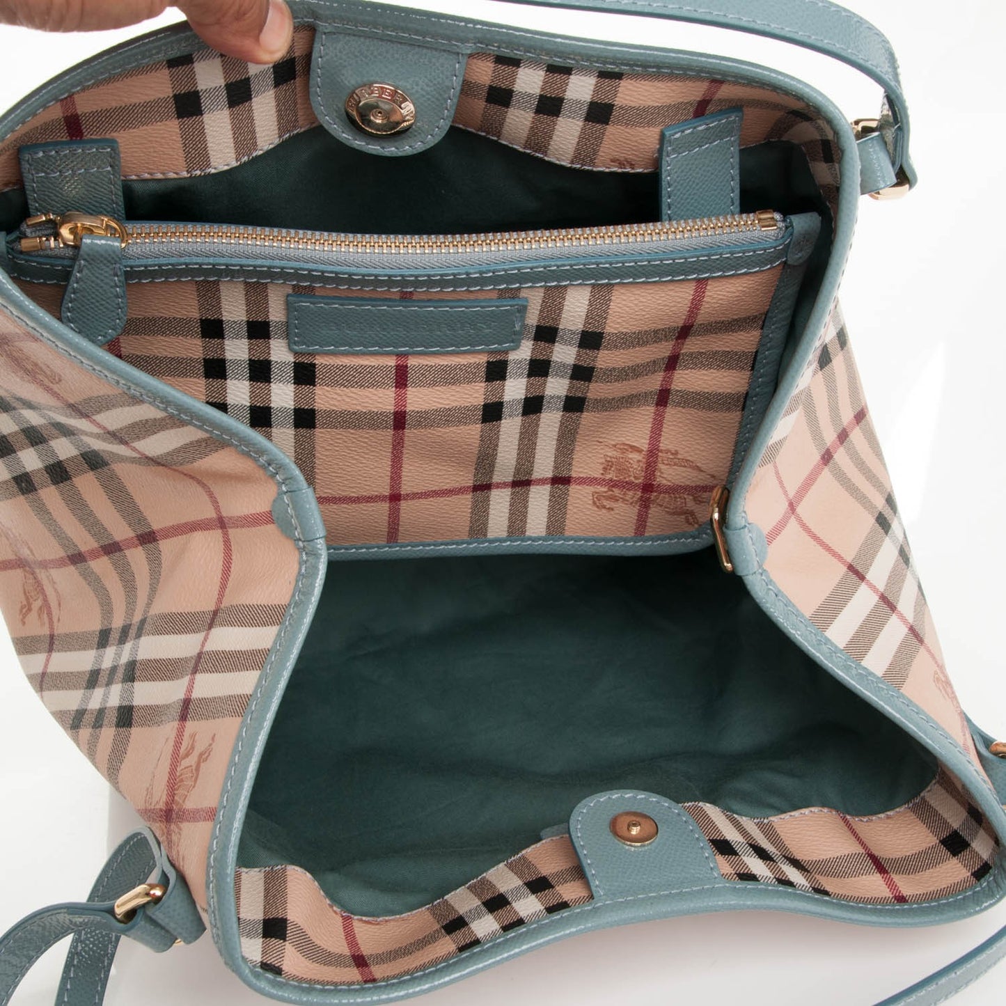 Haymarket Check Small Canterbury Tote Eucalyptus Grey