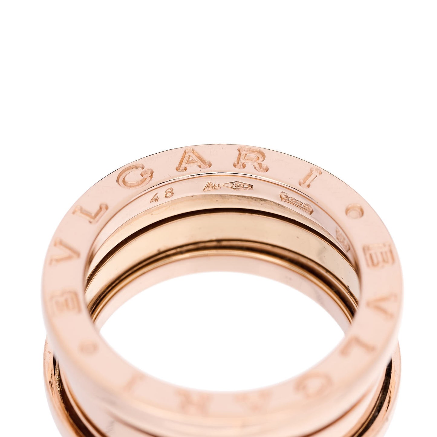 18K Rose Gold B.Zero1 Three-Band Ring 48 4.5