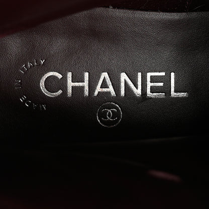 Chanel Crackled Calfskin Velvet Pearl Combat Short Boots 41 Black 8 of 8