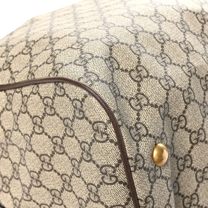 Gucci GG Supreme Monogram Textured Dollar Calfskin Web Medium Ophidia Carry-On Duffle Bag Beige Ebony New Acero 8 of 11