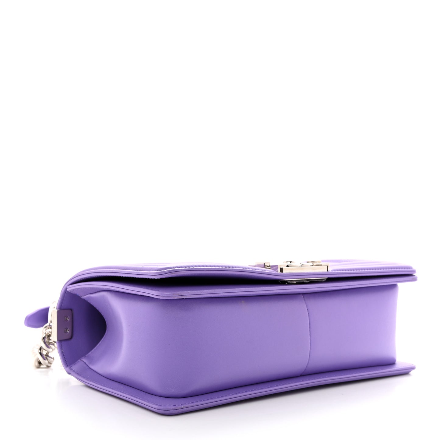 Lambskin Quilted Medium Boy Flap Purple