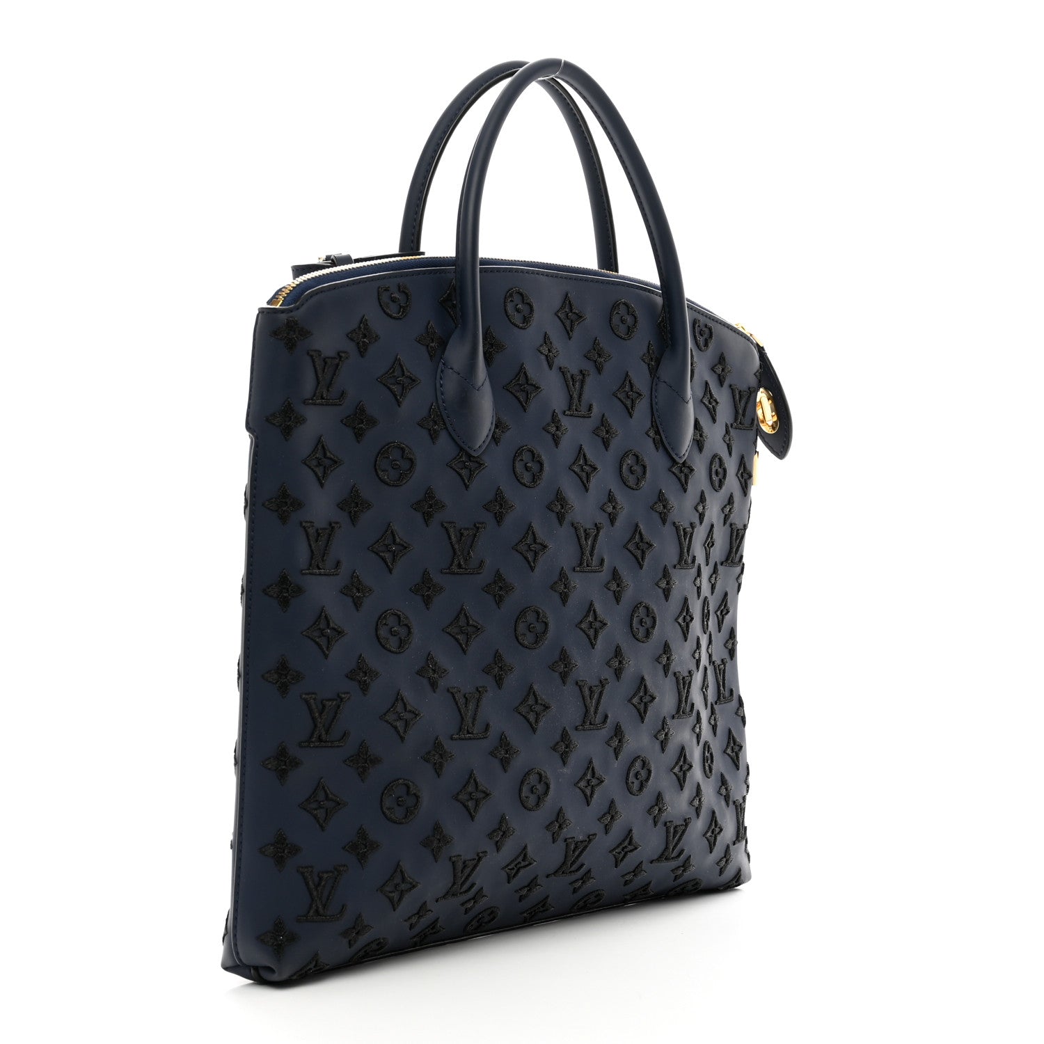 Louis Vuitton Monogram Addiction Vertical Lockit MM Blue 3 of 10
