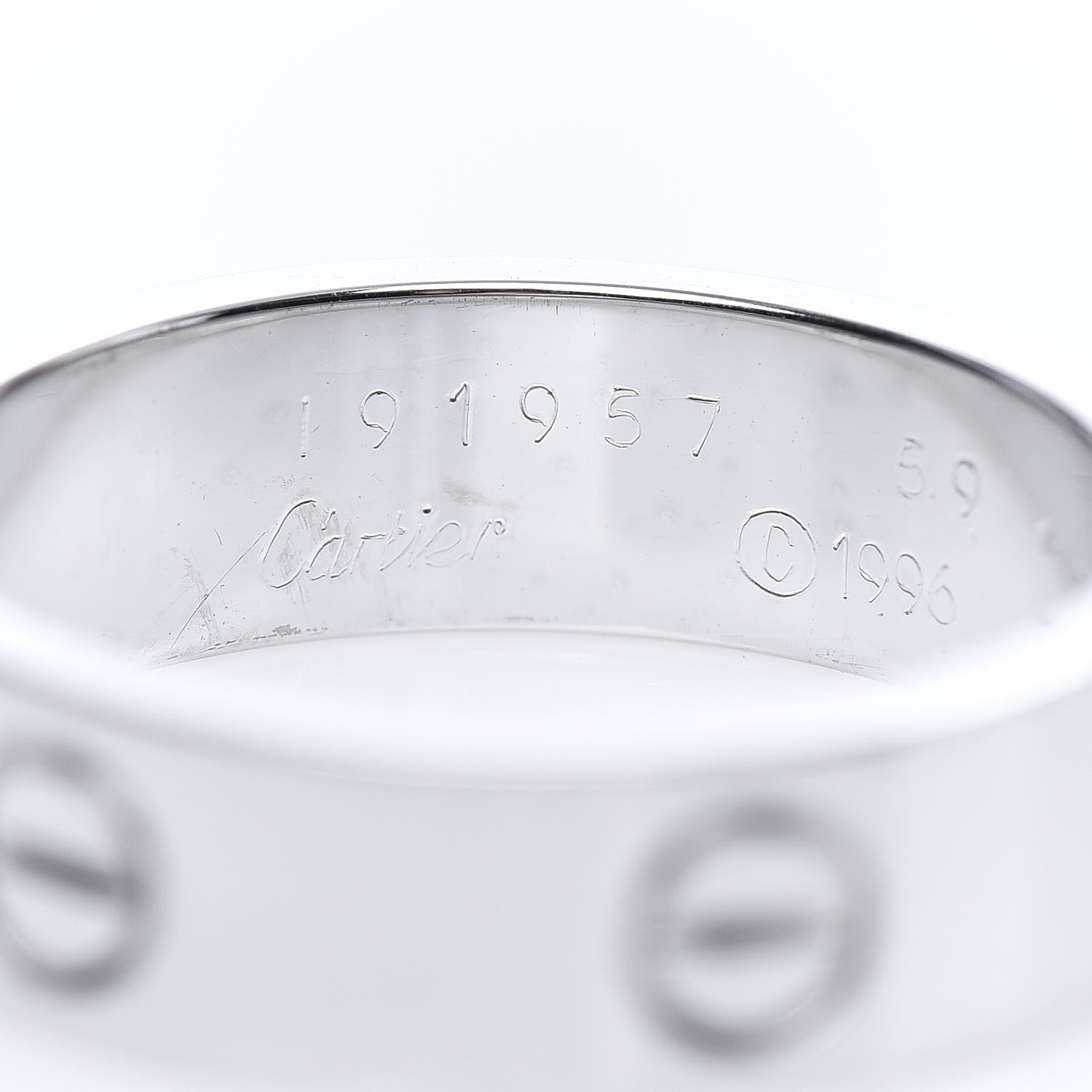 Cartier 18K White Gold 6mm LOVE Ring 59 8.75 5 of 5