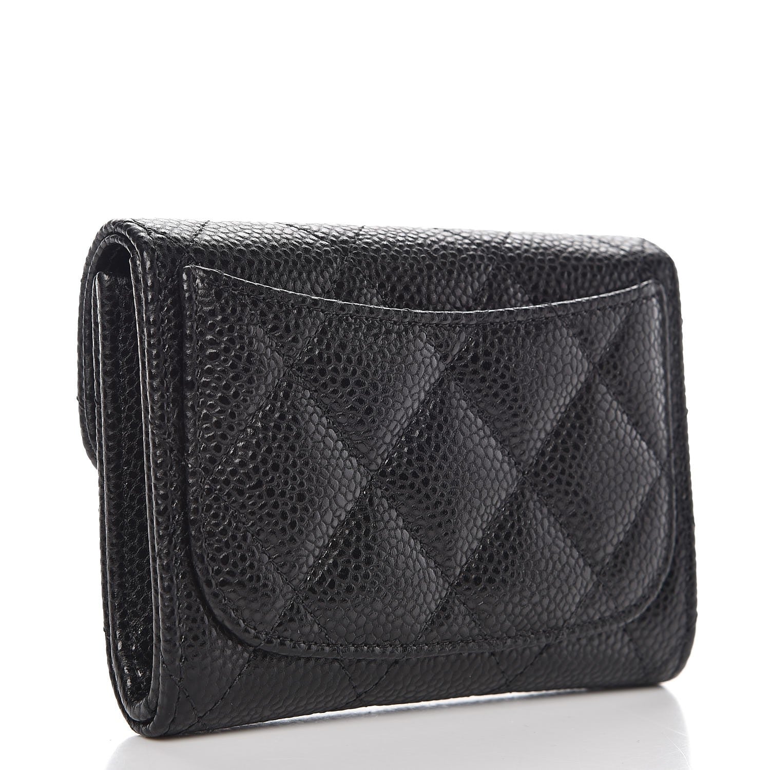 Chanel Caviar Quilted Flap Card Holder Wallet Black 3 of 8