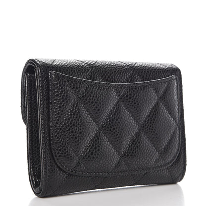 Chanel Caviar Quilted Flap Card Holder Wallet Black 3 of 8