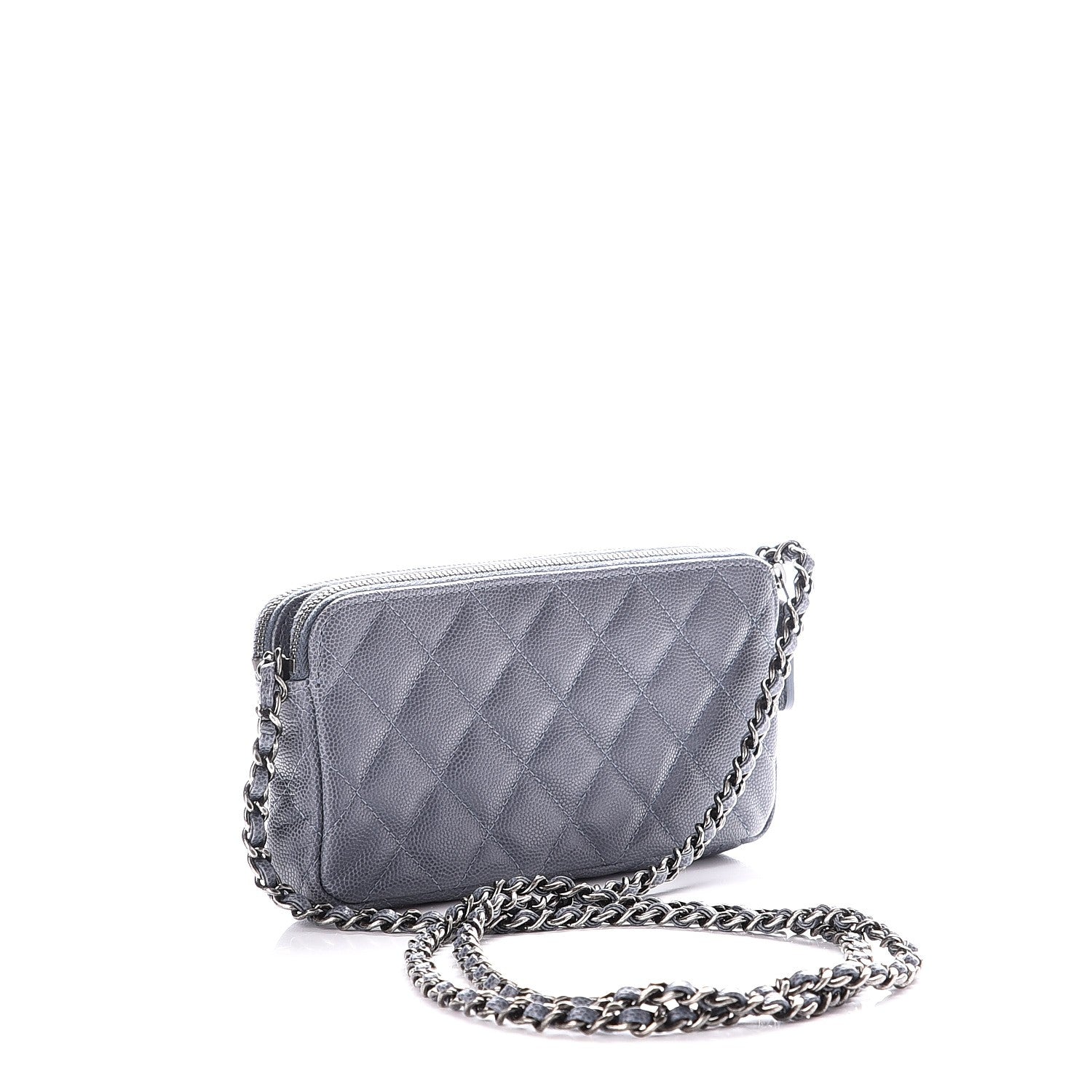 Chanel Caviar Quilted Small Clutch With Chain Grey 3 of 10