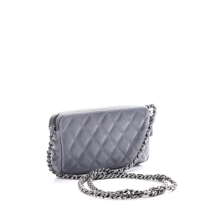 Chanel Caviar Quilted Small Clutch With Chain Grey 3 of 10