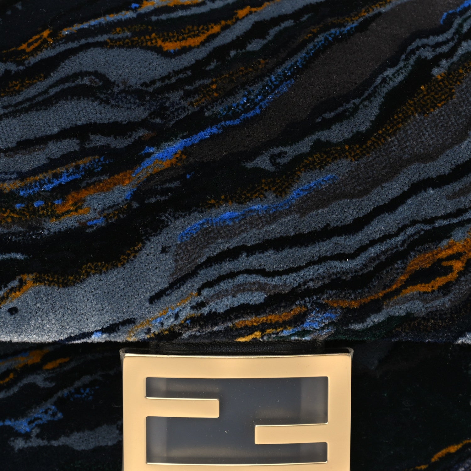 Fendi Velvet Tappetino Marble Baguette Bleu Multicolor 8 of 10