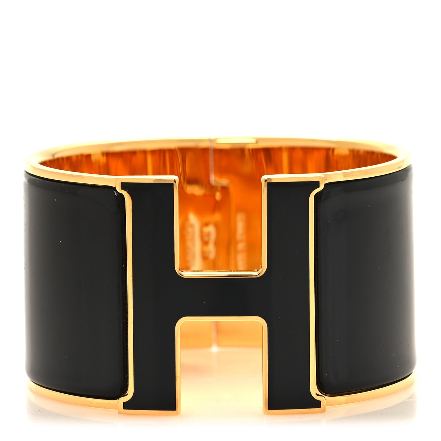 Enamel Extra Wide Clic Clac H Bracelet PM Black