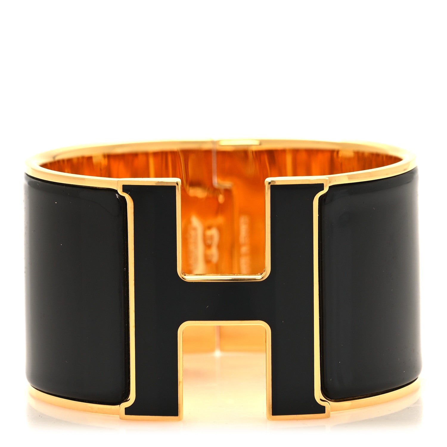 Hermes Enamel Extra Wide Clic Clac H Bracelet PM Black 1 of 4