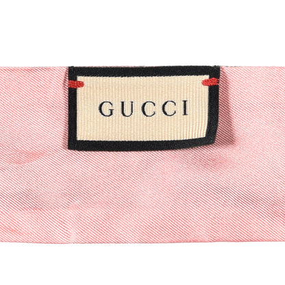 Gucci Silk Twill GG Monogram Special Flory Neck Bow Scarf Beige Pink 3 of 3