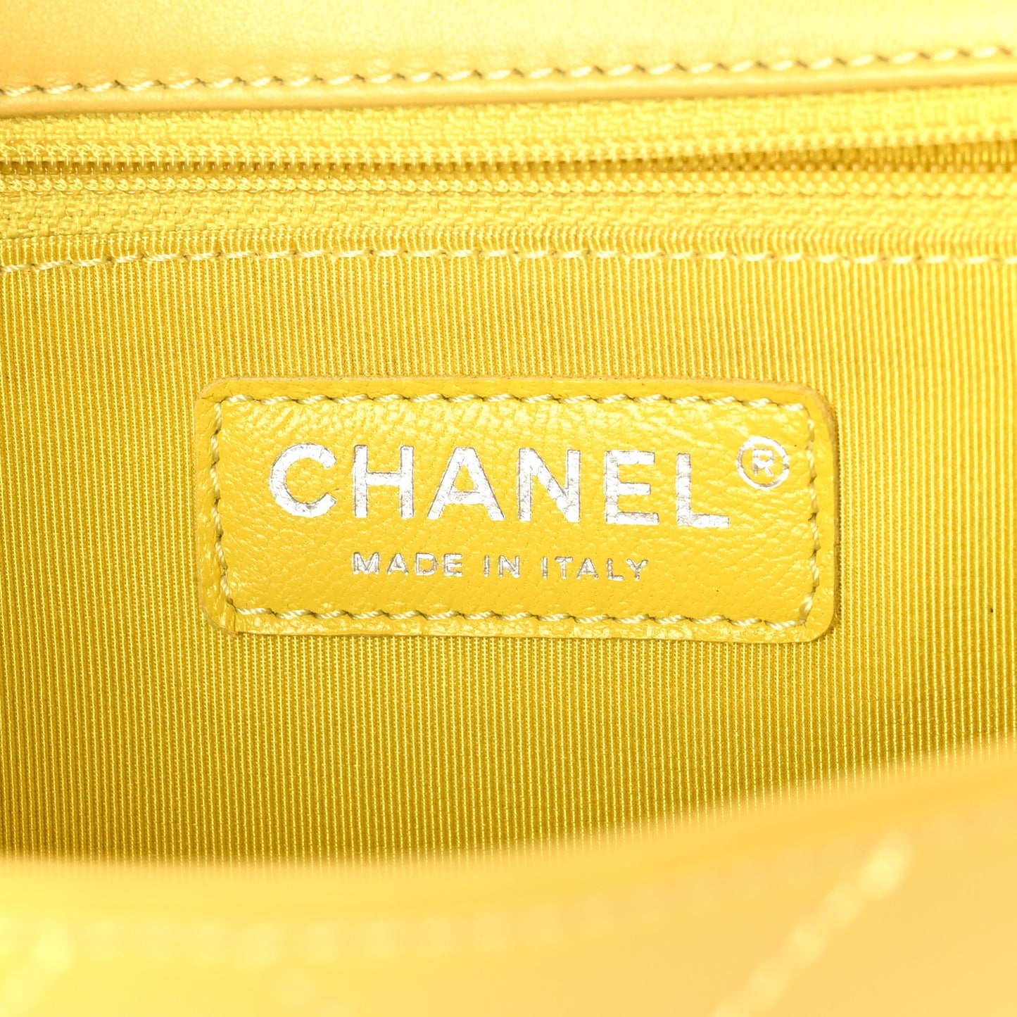 Calfskin Stitched Small Ring My Bag Flap Crossbody Yellow
