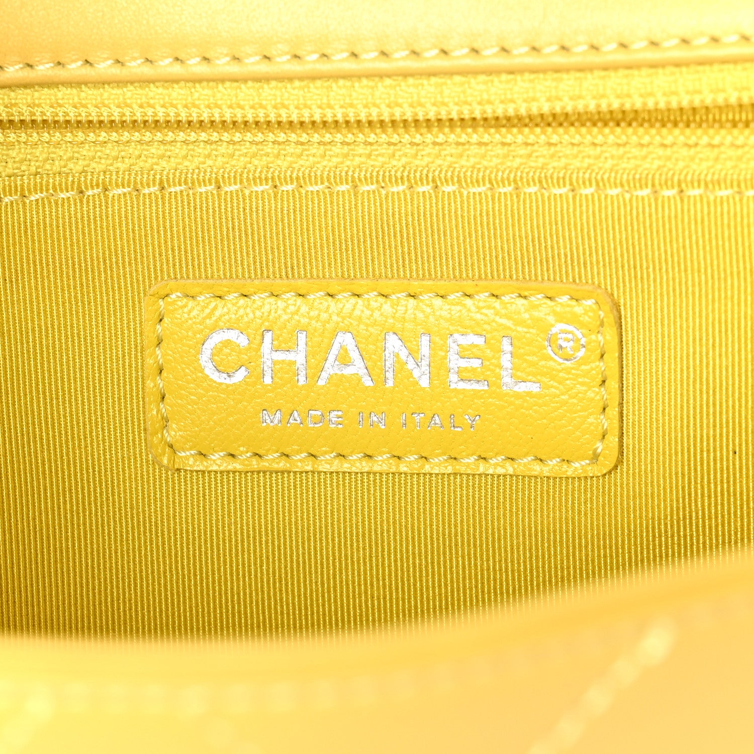 Chanel Calfskin Stitched Small Ring My Bag Flap Crossbody Yellow 6 of 10