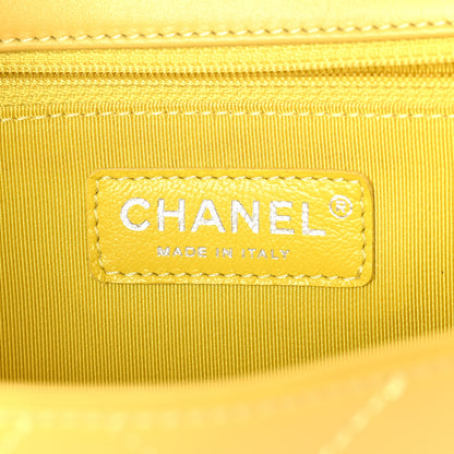 Chanel Calfskin Stitched Small Ring My Bag Flap Crossbody Yellow 6 of 10