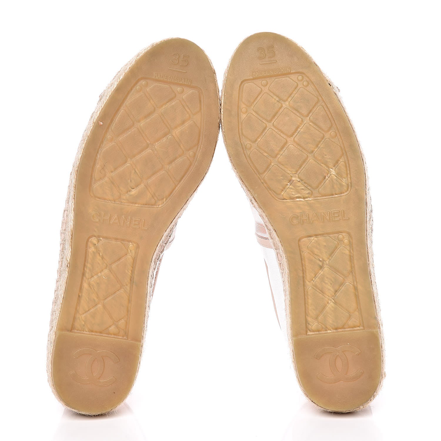 Chanel Mesh Grosgrain CC Espadrilles 35 Pink 5 of 9