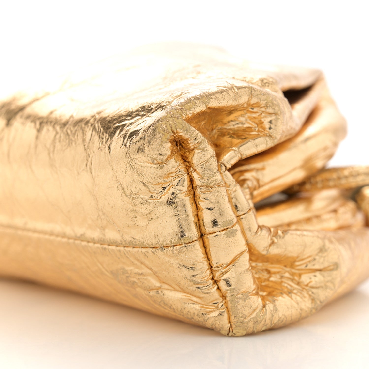 Bottega Veneta Metallic Crinkled Lambskin The Mini Pouch Oro 10 of 10