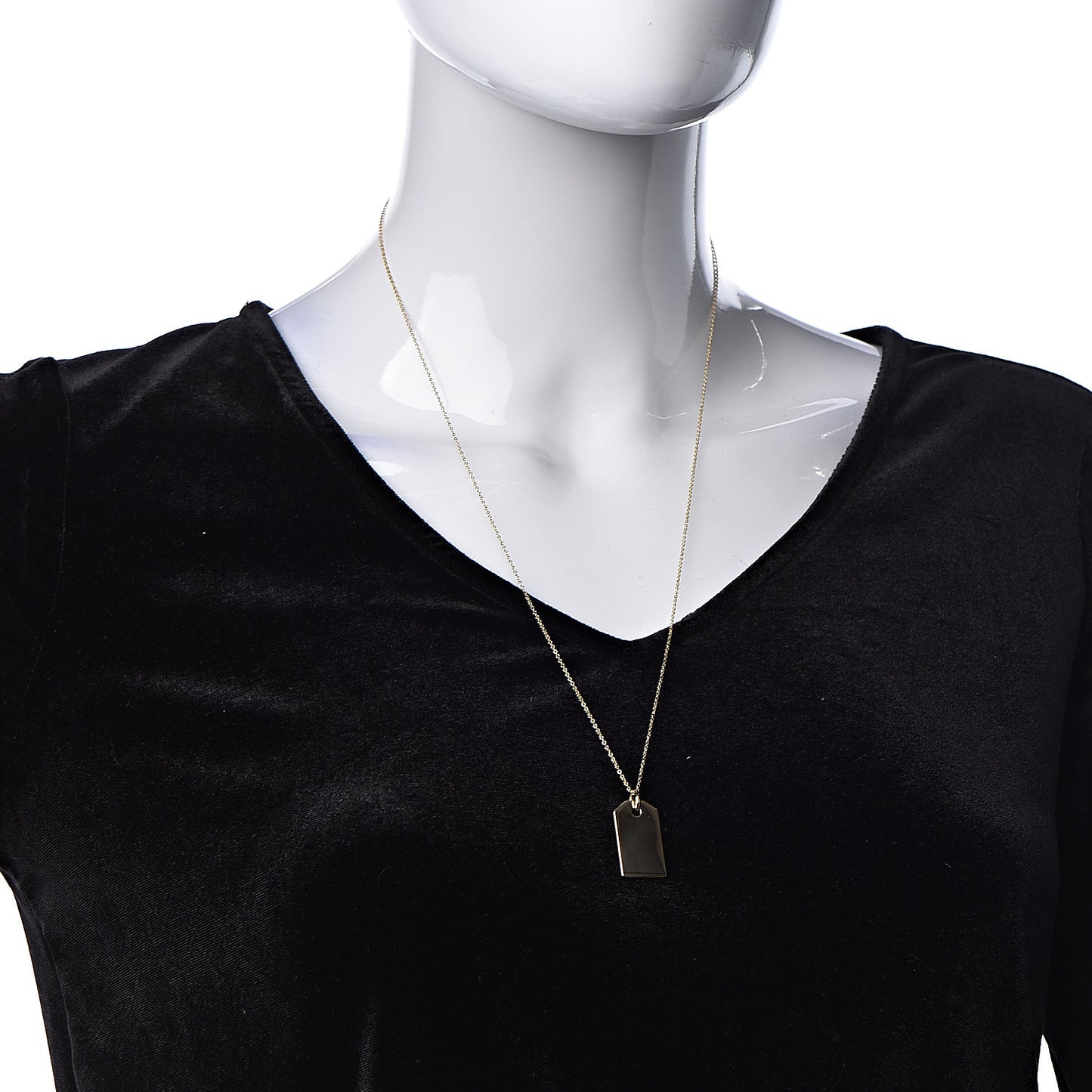 18K Yellow Gold Charms Price Tag Pendant Necklace