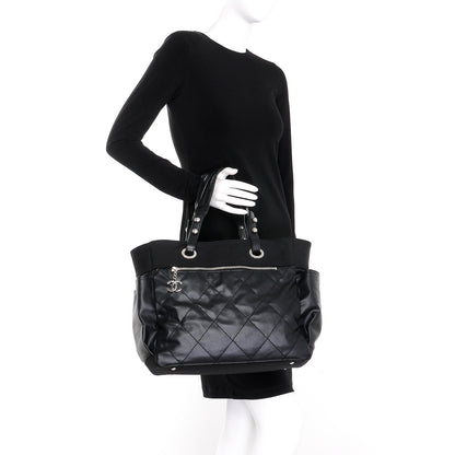 Chanel Coated Canvas Large Paris Biarritz Tote Black 2 of 15