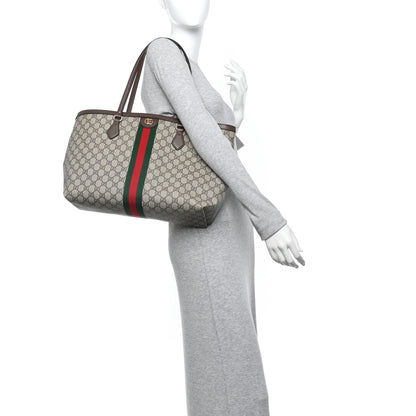 Gucci GG Supreme Monogram Medium Ophidia Shopping Tote Brown 2 of 16