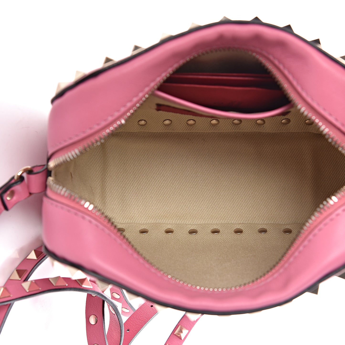 Calfskin Rockstud Camera Crossbody Bag Ninphea