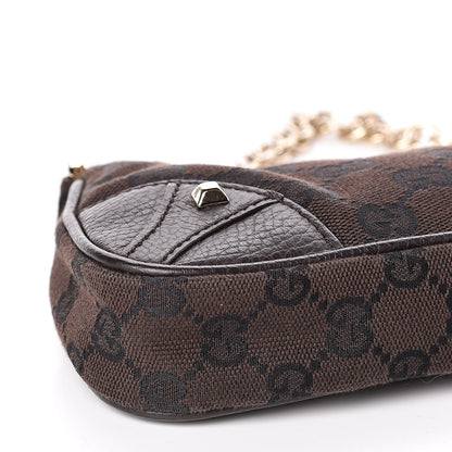 Gucci Monogram Studded Chain Clutch Dark Brown 8 of 10