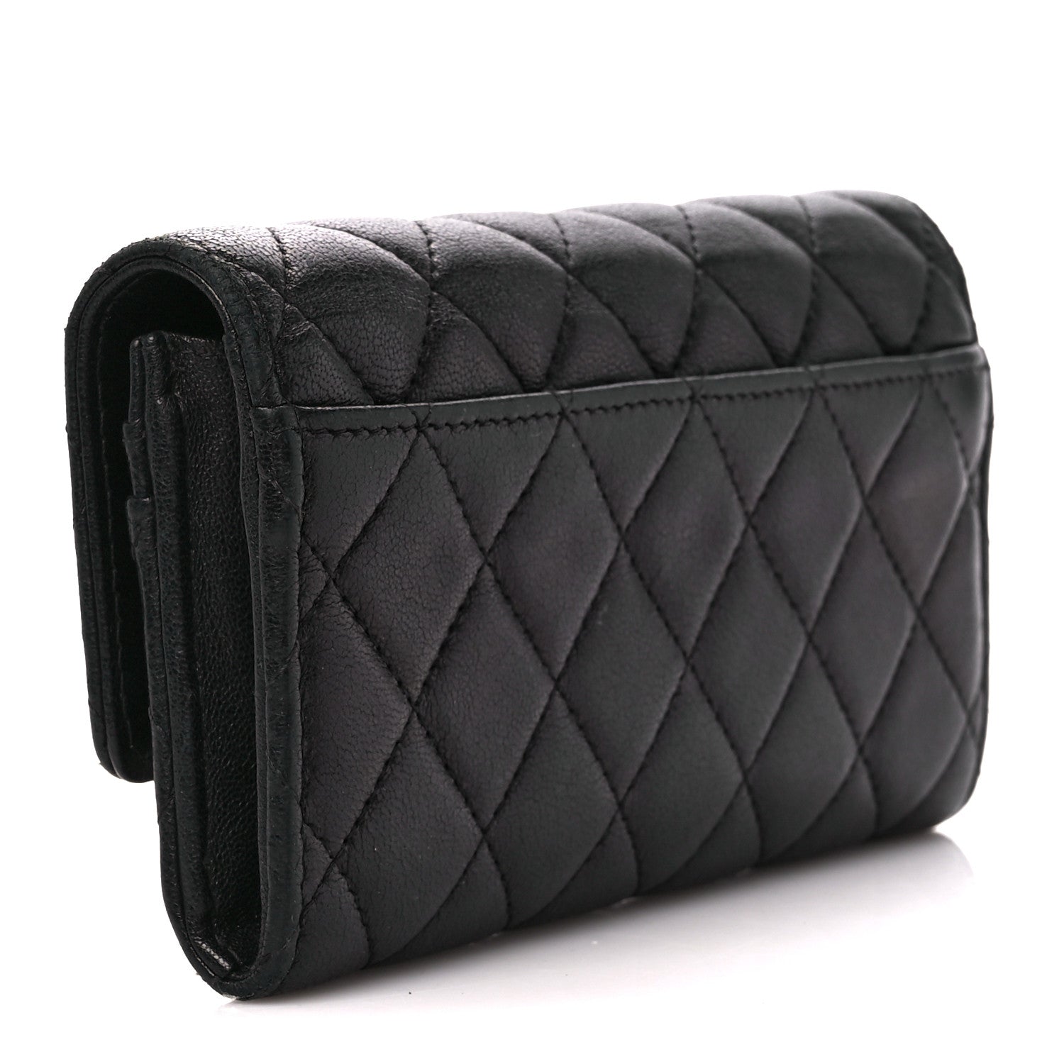 Chanel Lambskin Quilted Medium Chanel 19 Flap Wallet Black 3 of 12