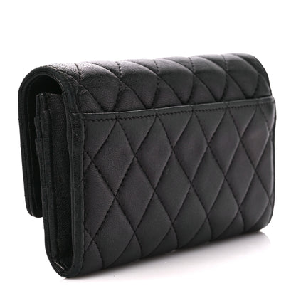Chanel Lambskin Quilted Medium Chanel 19 Flap Wallet Black 3 of 12