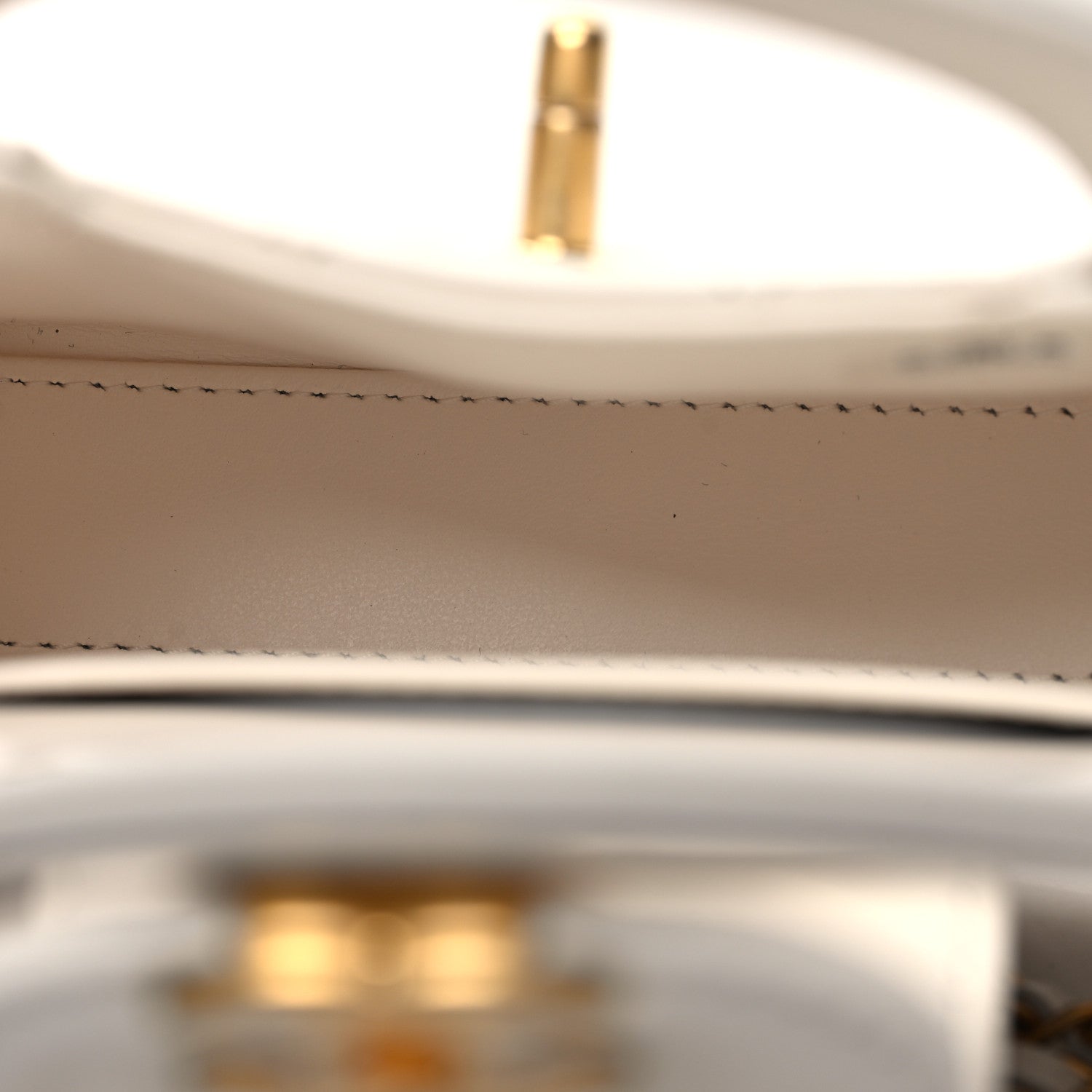 Chanel Shiny Aged Calfskin Quilted Mini Nano Kelly Shopper White 5 of 10