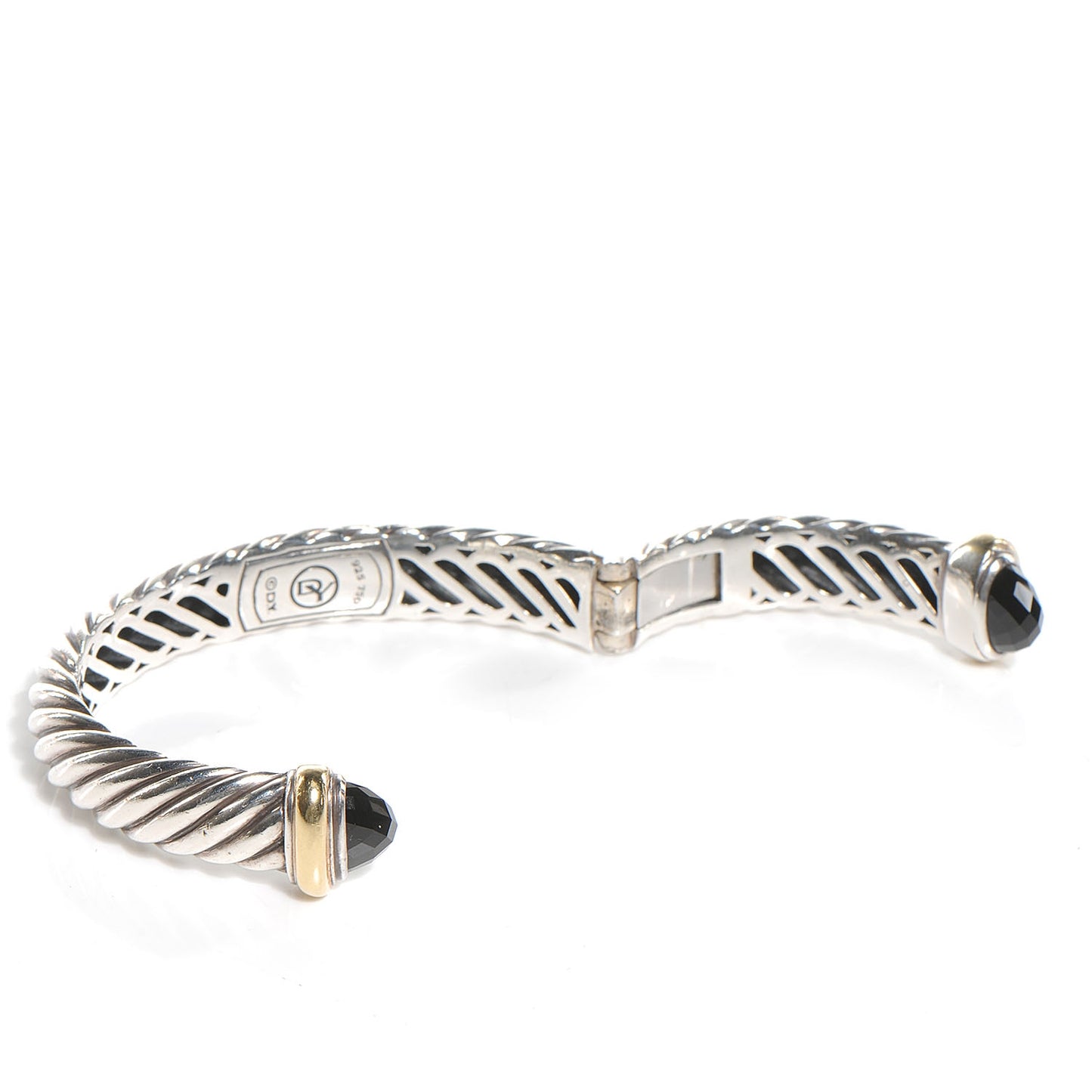 Sterling Silver 18K Yellow Gold Black Onyx 10mm Waverly Bracelet