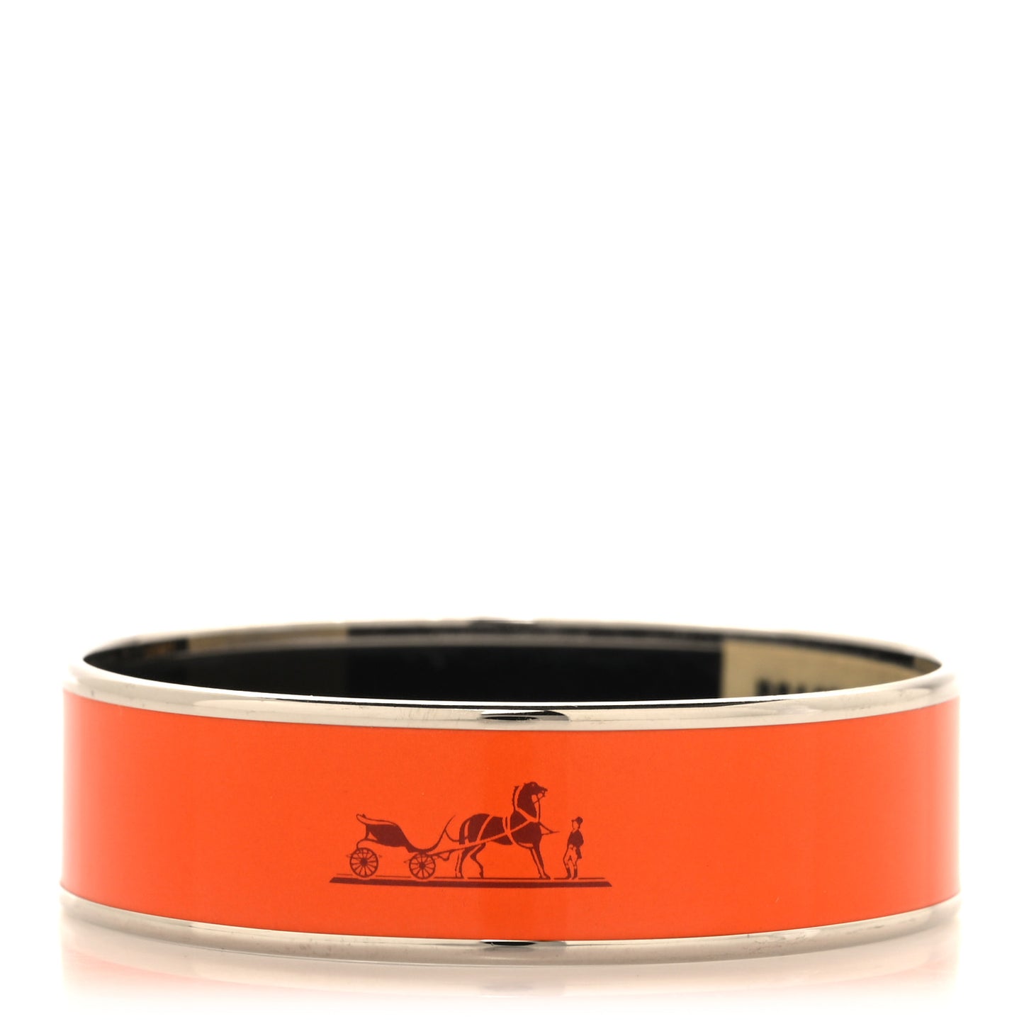 Enamel Printed Caleche Wide Bracelet 70 Orange