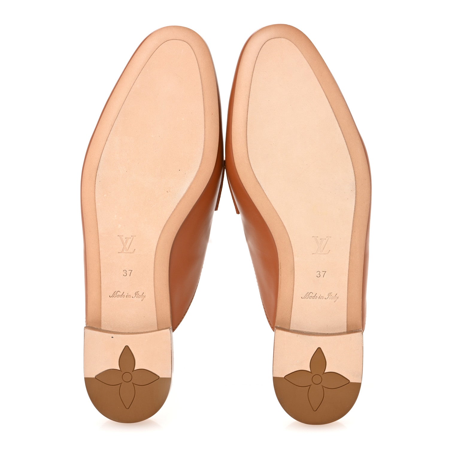 Louis Vuitton Calfskin LV Mare Open Back Loafers 37 Cognac 6 of 9