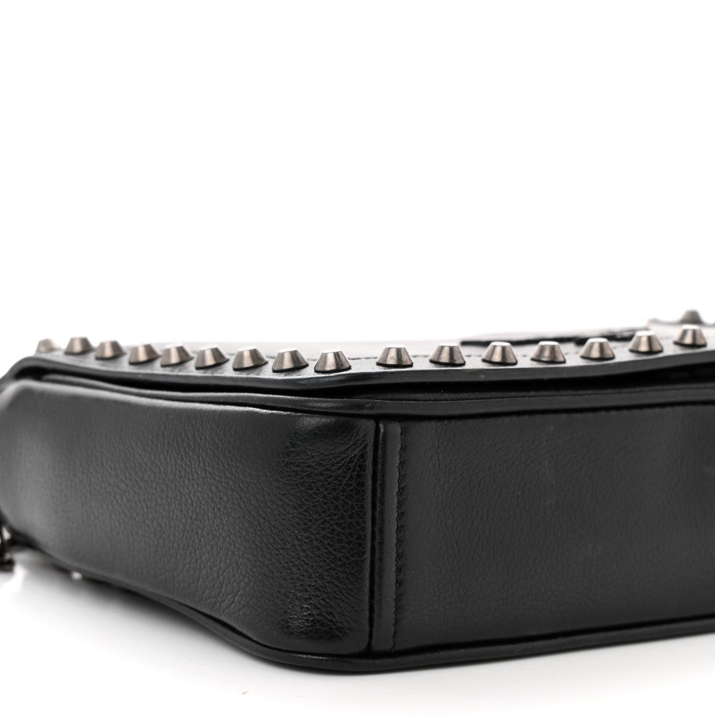 Glace Calfskin Studded Crossbody Black