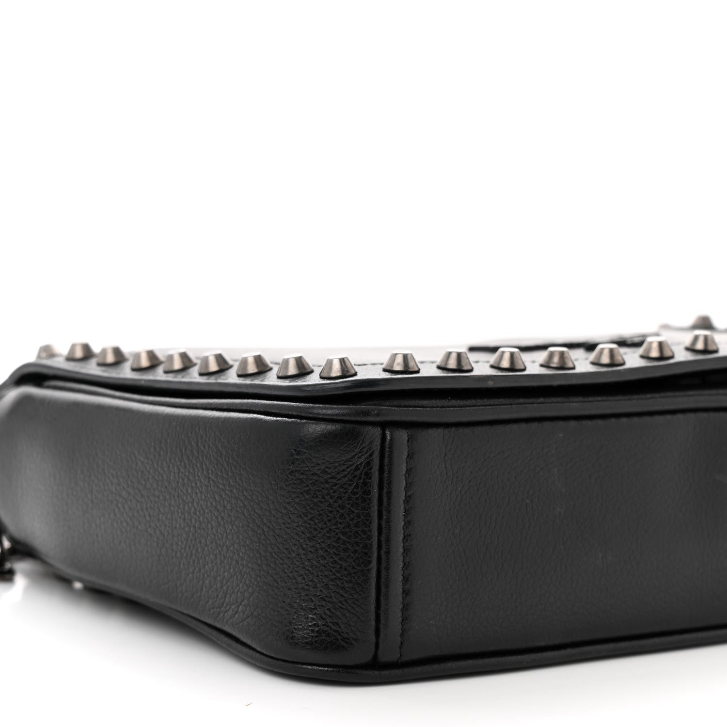 Prada Glace Calfskin Studded Crossbody Black 10 of 11