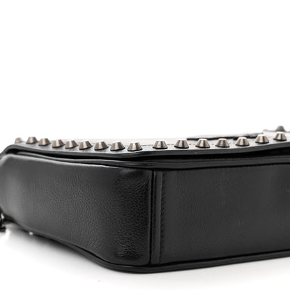 Prada Glace Calfskin Studded Crossbody Black 10 of 11