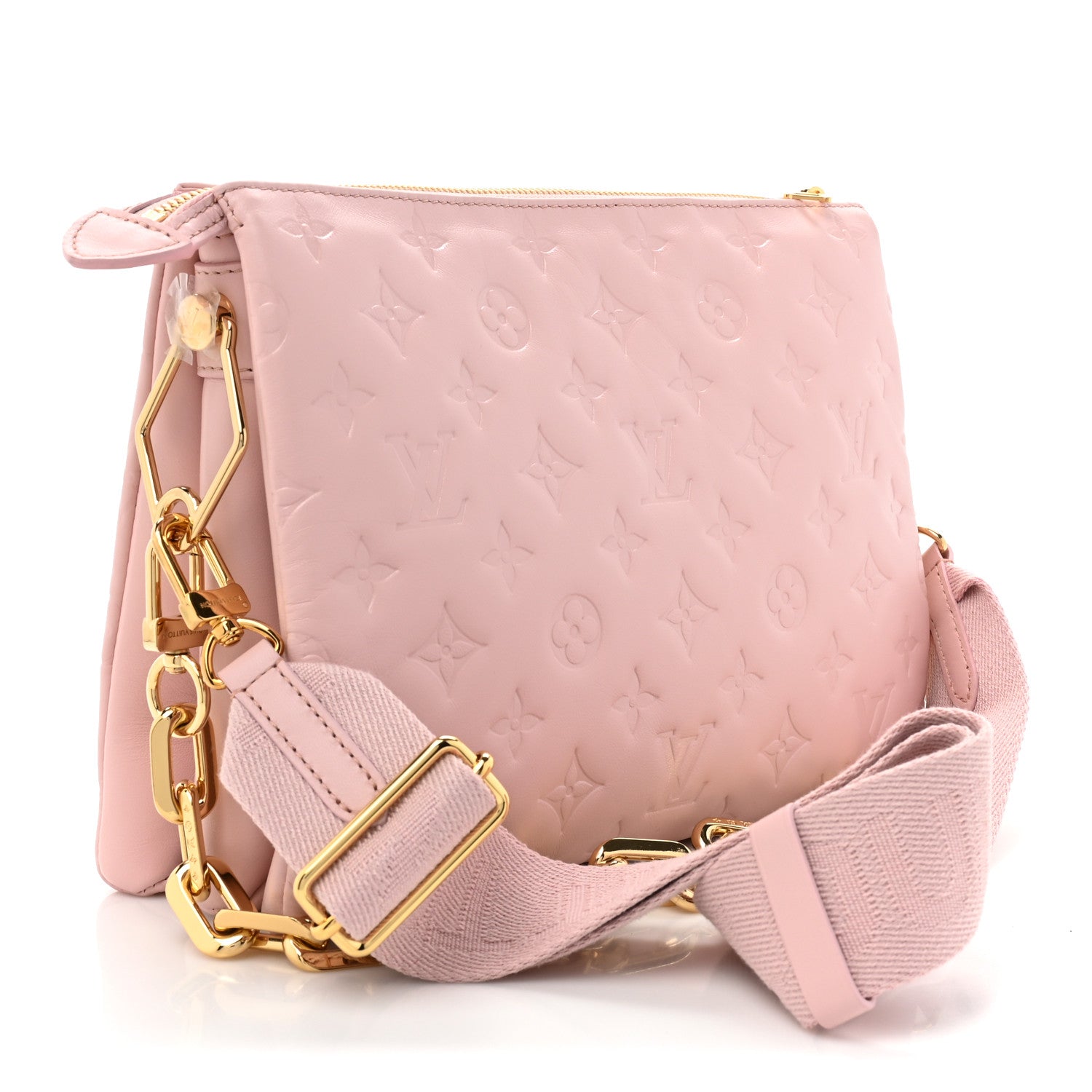 Louis Vuitton LOUIS VUITTON Lambskin Embossed Monogram Coussin PM Rose 3 of 14
