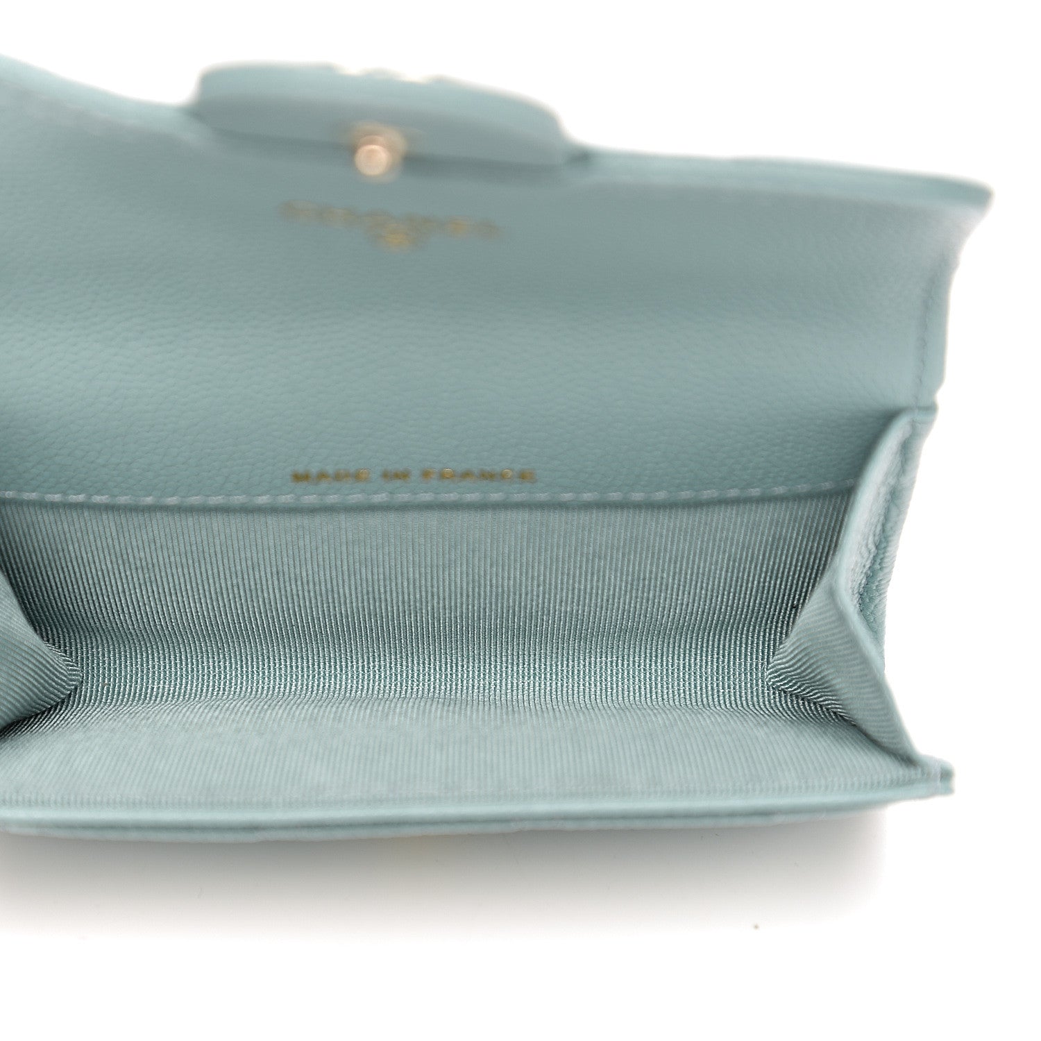 Chanel Iridescent Caviar Quilted Flap Card Holder Wallet Light Blue 4 of 8