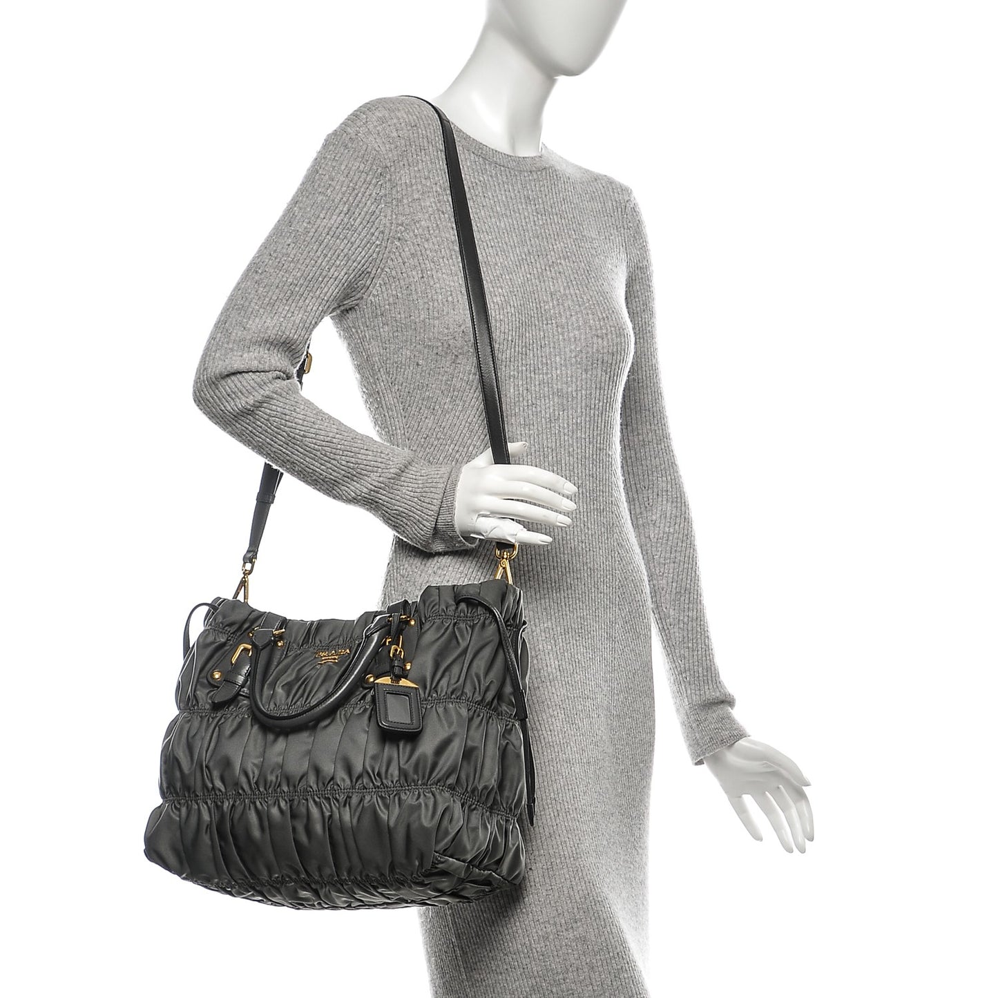 Tessuto Nylon Gaufre Tote Ardesia