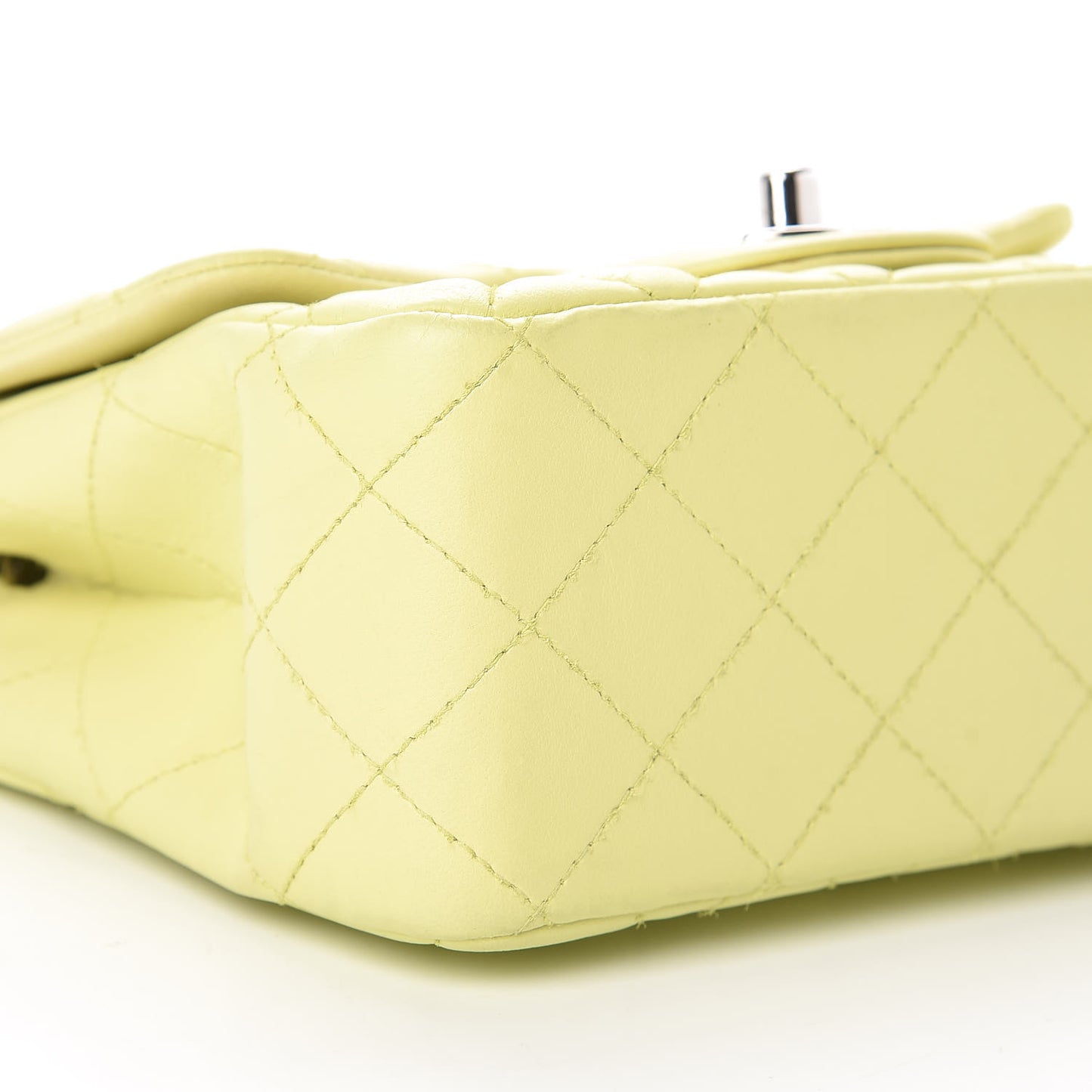 Lambskin Quilted Mini Square Flap Yellow