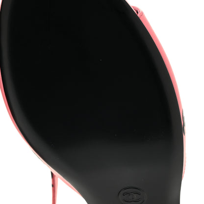 Chanel Printed Lambskin CC Slingback Sandals 40 Pink Black 8 of 12