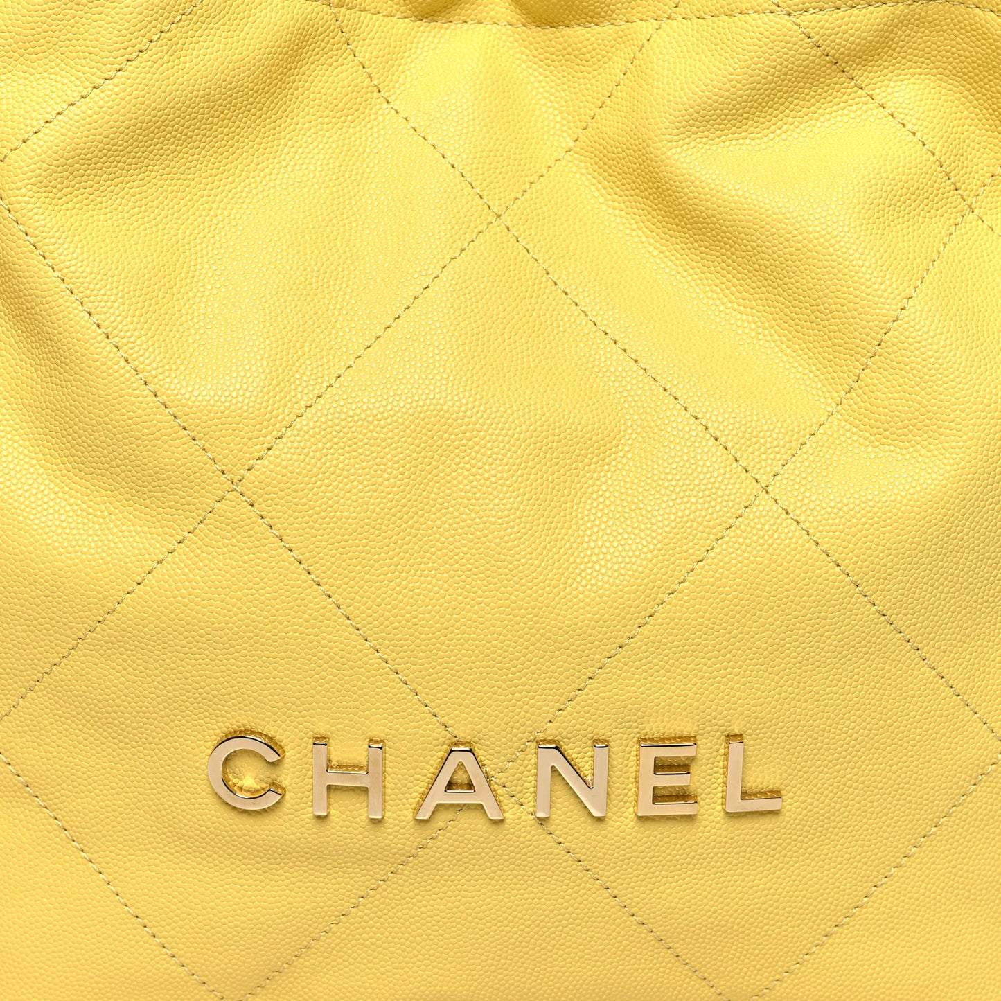 Shiny Caviar Quilted Small Chanel 22 Yellow