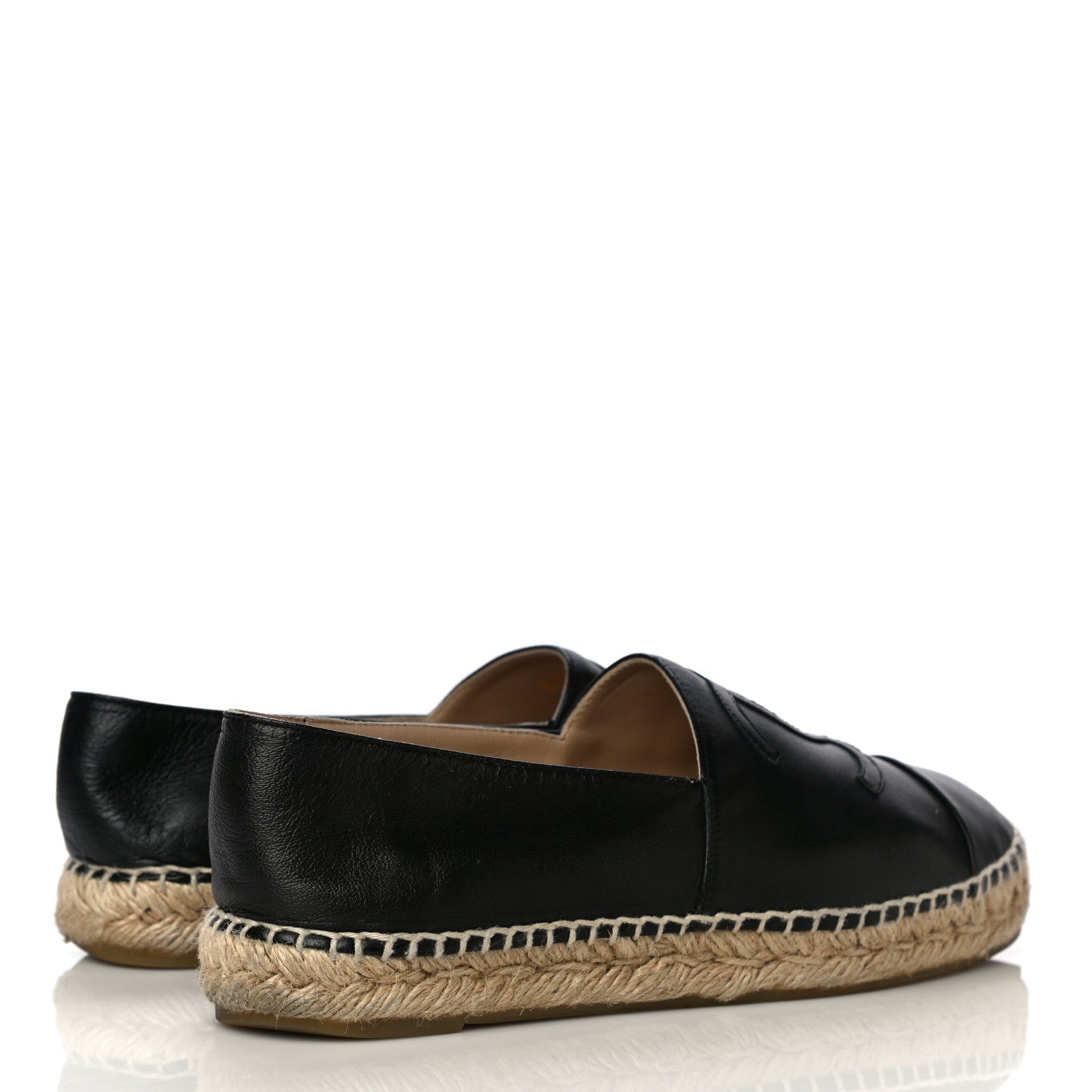 Chanel Lambskin CC Espadrilles 37 Black 4 of 19