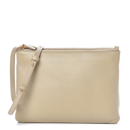 Celine Lambskin Large Trio Crossbody Bag Beige 1 of 10
