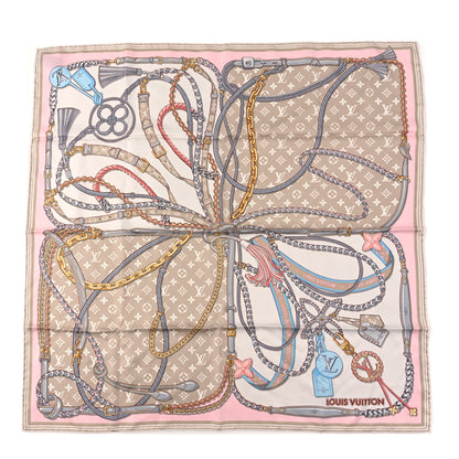 Louis Vuitton Silk Mix and Straps Square 90 Scarf Beige 1 of 3