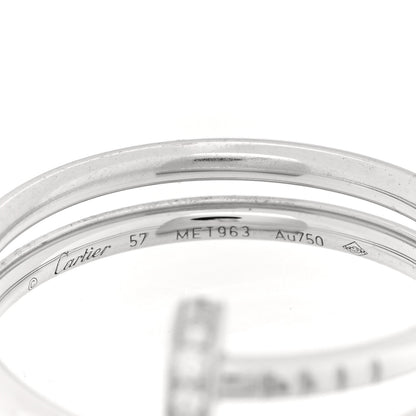 Cartier 18K White Gold Diamond Double Juste Un Clou Ring 57 8 4 of 4