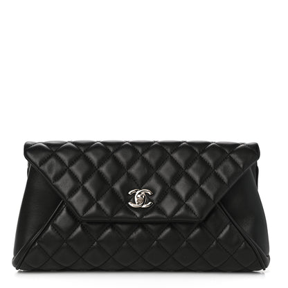 Chanel Lambskin Quilted Fold Up Again Clutch Black 1 of 10